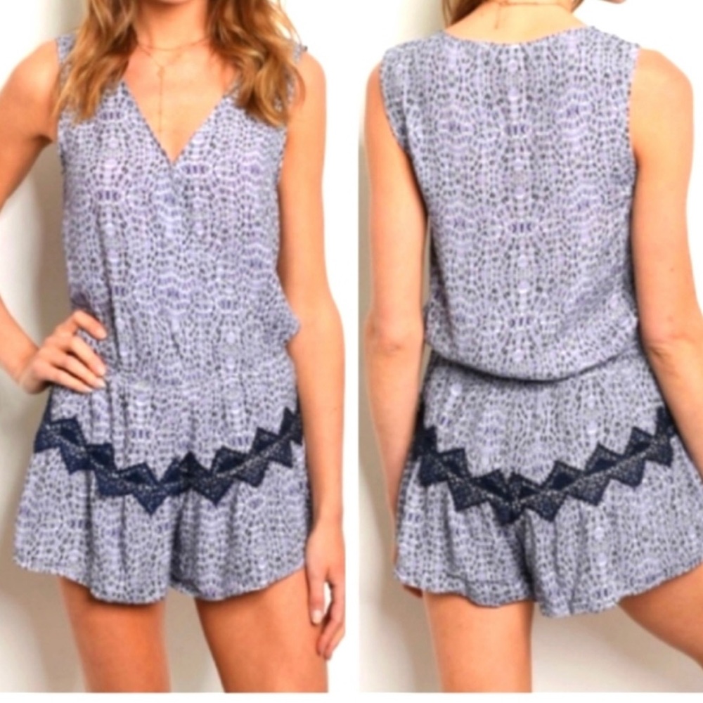 Honey belle purple and black Romper small